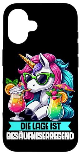 Die Lage ist besäufniserregend Einhorn Trinkerliebhaber Hülle für iPhone 16 Die Lage ist besäufniserregend Einhorn Trinkerliebhaber Hülle für iPhone 16 von Lustige Trinker Sprüche Sarkastische Zitate Humor
