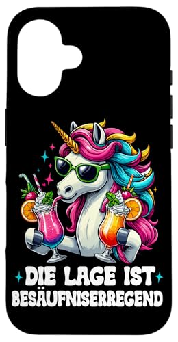 Die Lage ist besäufniserregend Einhorn Trinkerliebhaber Hülle für iPhone 16 Die Lage ist besäufniserregend Einhorn Trinkerliebhaber Hülle für iPhone 16 von Lustige Trinker Sprüche Sarkastische Zitate Humor
