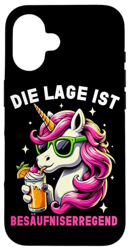 Die Lage ist besäufniserregend Einhorn Trinkerliebhaber Hülle für iPhone 16 Die Lage ist besäufniserregend Einhorn Trinkerliebhaber Hülle für iPhone 16 von Lustige Trinker Sprüche Sarkastische Zitate Humor