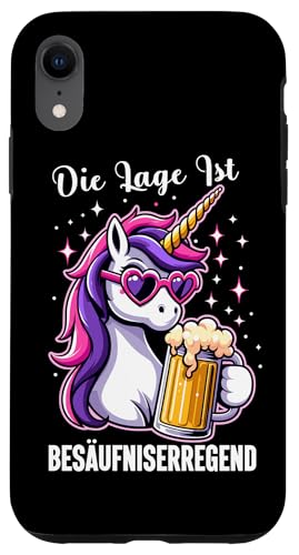 Die Lage ist besäufniserregend Einhorn Trinkerliebhaber Hülle für iPhone XR von Lustige Trinker Sprüche Sarkastische Zitate Humor