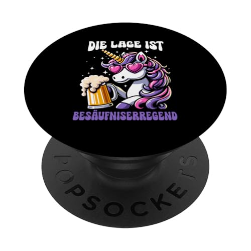 Die Lage ist besäufniserregend Einhorn Trinkerliebhaber PopSockets Klebender PopGrip Die Lage ist besäufniserregend Einhorn Trinkerliebhaber PopSockets Klebender PopGrip von Lustige Trinker Sprüche Sarkastische Zitate Humor