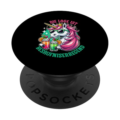 Die Lage ist besäufniserregend Einhorn Trinkerliebhaber PopSockets Klebender PopGrip Die Lage ist besäufniserregend Einhorn Trinkerliebhaber PopSockets Klebender PopGrip von Lustige Trinker Sprüche Sarkastische Zitate Humor