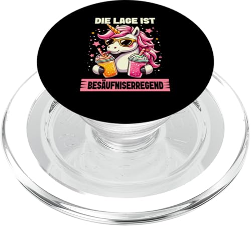 Die Lage ist besäufniserregend Einhorn Trinkerliebhaber PopSockets PopGrip für MagSafe von Lustige Trinker Sprüche Sarkastische Zitate Humor