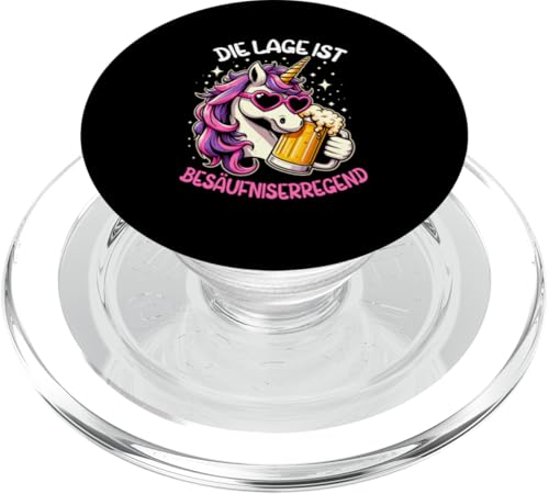 Die Lage ist besäufniserregend Einhorn Trinkerliebhaber PopSockets PopGrip für MagSafe Die Lage ist besäufniserregend Einhorn Trinkerliebhaber PopSockets PopGrip für MagSafe von Lustige Trinker Sprüche Sarkastische Zitate Humor