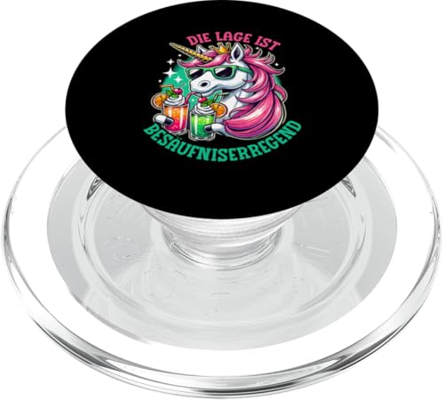 Die Lage ist besäufniserregend Einhorn Trinkerliebhaber PopSockets PopGrip für MagSafe von Lustige Trinker Sprüche Sarkastische Zitate Humor