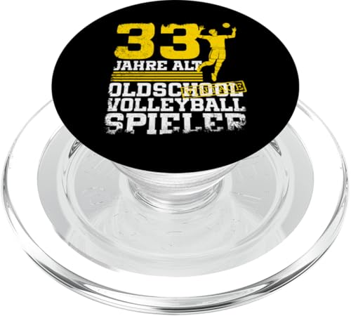 33. Geburtstag 33 Jahre Alt Volleyball Spieler Geburtstag PopSockets PopGrip für MagSafe von Lustige Volleyball Spieler Geburtstagsdesigns