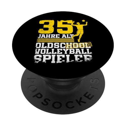 35. Geburtstag 35 Jahre Alt Volleyball Spieler Geburtstag PopSockets Klebender PopGrip von Lustige Volleyball Spieler Geburtstagsdesigns
