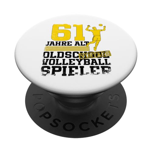 61. Geburtstag 61 Jahre Alt Volleyball Spieler Geburtstag PopSockets Klebender PopGrip 61. Geburtstag 61 Jahre Alt Volleyball Spieler Geburtstag PopSockets Klebender PopGrip von Lustige Volleyball Spieler Geburtstagsdesigns