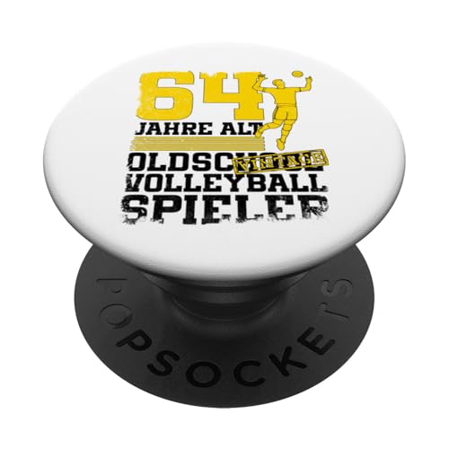 64. Geburtstag 64 Jahre Alt Volleyball Spieler Geburtstag PopSockets Klebender PopGrip von Lustige Volleyball Spieler Geburtstagsdesigns