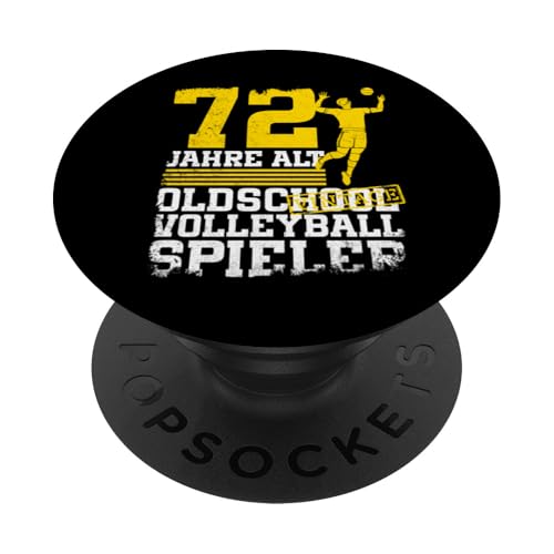 72. Geburtstag 72 Jahre Alt Volleyball Spieler Geburtstag PopSockets Klebender PopGrip von Lustige Volleyball Spieler Geburtstagsdesigns