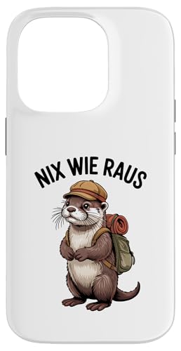 Nix wie raus nichts wie weg Wandern Abenteuer mit Otter Hülle für iPhone 14 Pro von Lustige Wandermotive mit Tieren