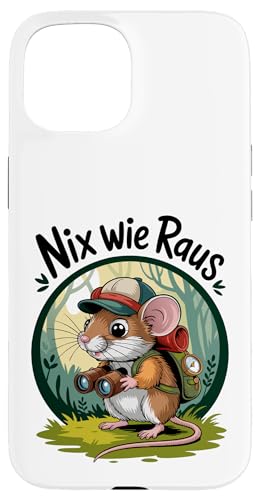 Nix wie weg - nichts wie raus Wandern Abenteuer mit Maus Hülle für iPhone 15 Nix wie weg - nichts wie raus Wandern Abenteuer mit Maus Hülle für iPhone 15 von Lustige Wandermotive mit Tieren