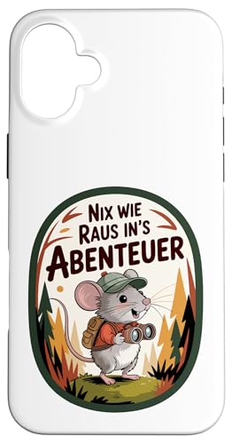 Nix wie weg - nichts wie raus Wandern Abenteuer mit Maus Hülle für iPhone 16 Plus Nix wie weg - nichts wie raus Wandern Abenteuer mit Maus Hülle für iPhone 16 Plus von Lustige Wandermotive mit Tieren