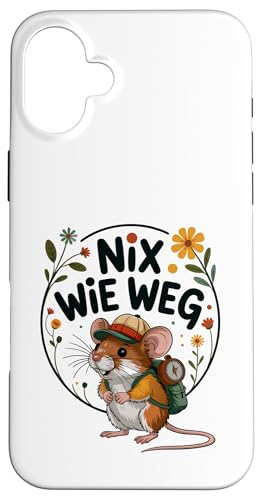 Nix wie weg - nichts wie raus Wandern Abenteuer mit Maus Hülle für iPhone 16 Plus von Lustige Wandermotive mit Tieren