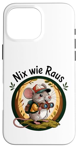 Nix wie weg - nichts wie raus Wandern Abenteuer mit Maus Hülle für iPhone 16 Pro Max Nix wie weg - nichts wie raus Wandern Abenteuer mit Maus Hülle für iPhone 16 Pro Max von Lustige Wandermotive mit Tieren