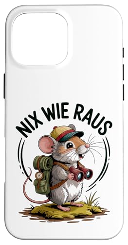 Nix wie weg - nichts wie raus Wandern Abenteuer mit Maus Hülle für iPhone 16 Pro Max Nix wie weg - nichts wie raus Wandern Abenteuer mit Maus Hülle für iPhone 16 Pro Max von Lustige Wandermotive mit Tieren