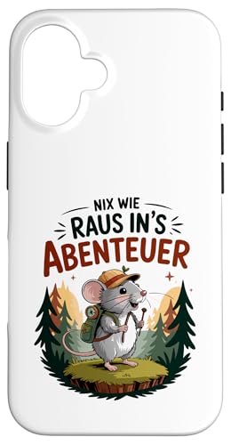 Nix wie weg - nichts wie raus Wandern Abenteuer mit Maus Hülle für iPhone 16 Nix wie weg - nichts wie raus Wandern Abenteuer mit Maus Hülle für iPhone 16 von Lustige Wandermotive mit Tieren