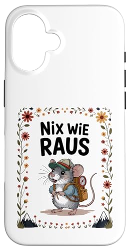 Nix wie weg - nichts wie raus Wandern Abenteuer mit Maus Hülle für iPhone 16 Nix wie weg - nichts wie raus Wandern Abenteuer mit Maus Hülle für iPhone 16 von Lustige Wandermotive mit Tieren