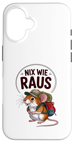 Nix wie weg - nichts wie raus Wandern Abenteuer mit Maus Hülle für iPhone 16 Nix wie weg - nichts wie raus Wandern Abenteuer mit Maus Hülle für iPhone 16 von Lustige Wandermotive mit Tieren