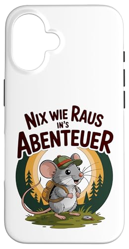 Nix wie weg - nichts wie raus Wandern Abenteuer mit Maus Hülle für iPhone 16 Nix wie weg - nichts wie raus Wandern Abenteuer mit Maus Hülle für iPhone 16 von Lustige Wandermotive mit Tieren