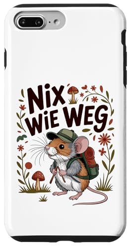 Nix wie weg - nichts wie raus Wandern Abenteuer mit Maus Hülle für iPhone 7 Plus/8 Plus von Lustige Wandermotive mit Tieren