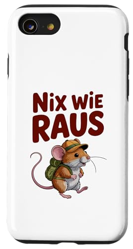 Nix wie weg - nichts wie raus Wandern Abenteuer mit Maus Hülle für iPhone SE (2020) / 7 / 8 von Lustige Wandermotive mit Tieren