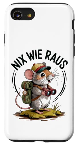 Nix wie weg - nichts wie raus Wandern Abenteuer mit Maus Hülle für iPhone SE (2020) / 7 / 8 von Lustige Wandermotive mit Tieren