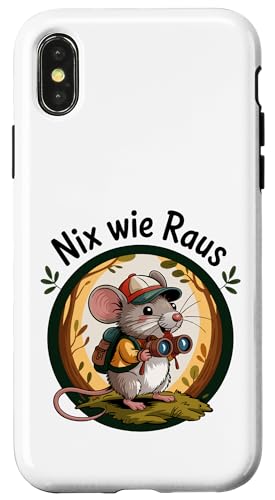 Nix wie weg - nichts wie raus Wandern Abenteuer mit Maus Hülle für iPhone X/XS Nix wie weg - nichts wie raus Wandern Abenteuer mit Maus Hülle für iPhone X/XS von Lustige Wandermotive mit Tieren