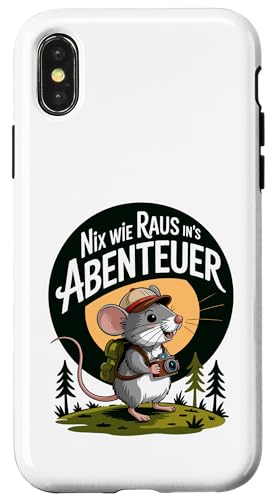 Nix wie weg - nichts wie raus Wandern Abenteuer mit Maus Hülle für iPhone X/XS Nix wie weg - nichts wie raus Wandern Abenteuer mit Maus Hülle für iPhone X/XS von Lustige Wandermotive mit Tieren