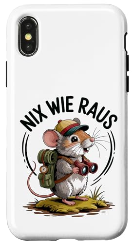 Nix wie weg - nichts wie raus Wandern Abenteuer mit Maus Hülle für iPhone X/XS Nix wie weg - nichts wie raus Wandern Abenteuer mit Maus Hülle für iPhone X/XS von Lustige Wandermotive mit Tieren