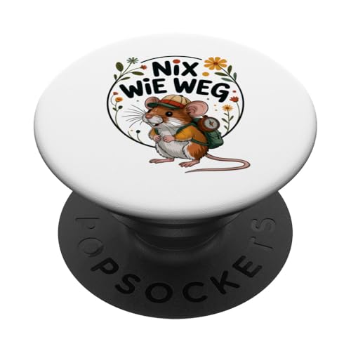 Nix wie weg - nichts wie raus Wandern Abenteuer mit Maus PopSockets Klebender PopGrip Nix wie weg - nichts wie raus Wandern Abenteuer mit Maus PopSockets Klebender PopGrip von Lustige Wandermotive mit Tieren