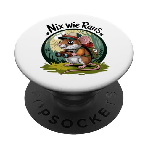 Nix wie weg - nichts wie raus Wandern Abenteuer mit Maus PopSockets Klebender PopGrip Nix wie weg - nichts wie raus Wandern Abenteuer mit Maus PopSockets Klebender PopGrip von Lustige Wandermotive mit Tieren