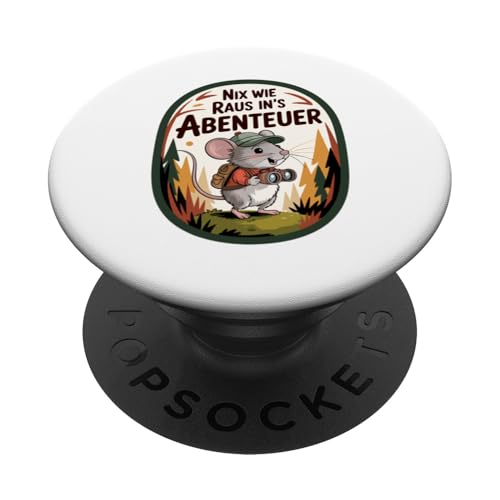Nix wie weg - nichts wie raus Wandern Abenteuer mit Maus PopSockets Klebender PopGrip Nix wie weg - nichts wie raus Wandern Abenteuer mit Maus PopSockets Klebender PopGrip von Lustige Wandermotive mit Tieren
