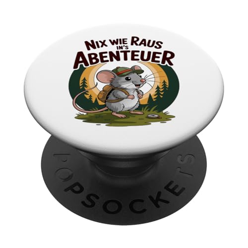 Nix wie weg - nichts wie raus Wandern Abenteuer mit Maus PopSockets Klebender PopGrip Nix wie weg - nichts wie raus Wandern Abenteuer mit Maus PopSockets Klebender PopGrip von Lustige Wandermotive mit Tieren