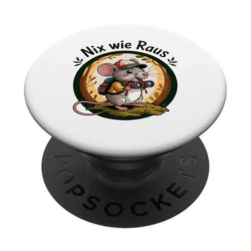 Nix wie weg - nichts wie raus Wandern Abenteuer mit Maus PopSockets Klebender PopGrip Nix wie weg - nichts wie raus Wandern Abenteuer mit Maus PopSockets Klebender PopGrip von Lustige Wandermotive mit Tieren