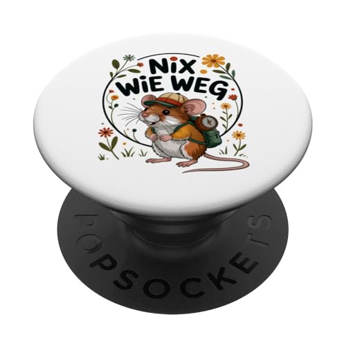 Nix wie weg - nichts wie raus Wandern Abenteuer mit Maus PopSockets Klebender PopGrip Nix wie weg - nichts wie raus Wandern Abenteuer mit Maus PopSockets Klebender PopGrip von Lustige Wandermotive mit Tieren