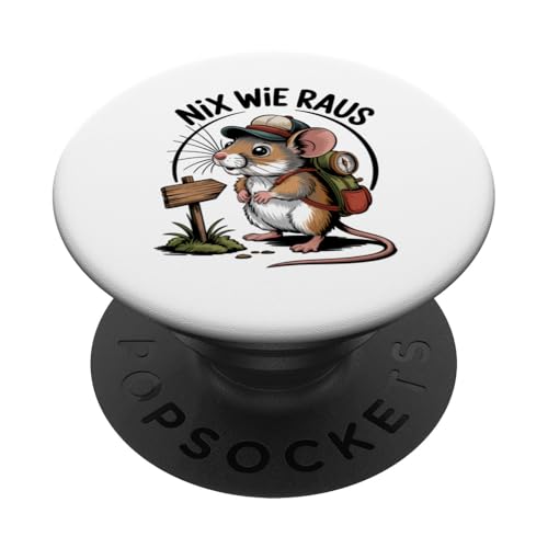 Nix wie weg - nichts wie raus Wandern Abenteuer mit Maus PopSockets Klebender PopGrip Nix wie weg - nichts wie raus Wandern Abenteuer mit Maus PopSockets Klebender PopGrip von Lustige Wandermotive mit Tieren