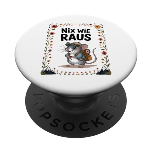 Nix wie weg - nichts wie raus Wandern Abenteuer mit Maus PopSockets Klebender PopGrip Nix wie weg - nichts wie raus Wandern Abenteuer mit Maus PopSockets Klebender PopGrip von Lustige Wandermotive mit Tieren