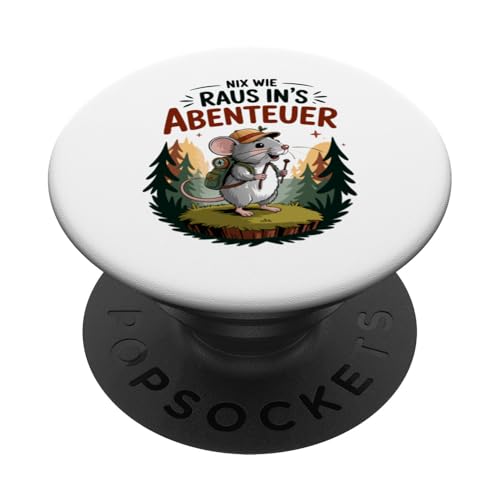 Nix wie weg - nichts wie raus Wandern Abenteuer mit Maus PopSockets Klebender PopGrip Nix wie weg - nichts wie raus Wandern Abenteuer mit Maus PopSockets Klebender PopGrip von Lustige Wandermotive mit Tieren