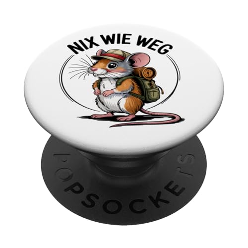 Nix wie weg - nichts wie raus Wandern Abenteuer mit Maus PopSockets Klebender PopGrip Nix wie weg - nichts wie raus Wandern Abenteuer mit Maus PopSockets Klebender PopGrip von Lustige Wandermotive mit Tieren