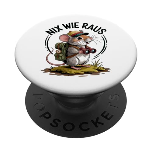 Nix wie weg - nichts wie raus Wandern Abenteuer mit Maus PopSockets Klebender PopGrip Nix wie weg - nichts wie raus Wandern Abenteuer mit Maus PopSockets Klebender PopGrip von Lustige Wandermotive mit Tieren
