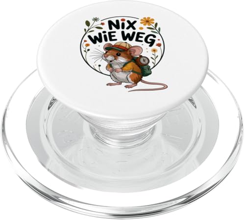Nix wie weg - nichts wie raus Wandern Abenteuer mit Maus PopSockets PopGrip für MagSafe von Lustige Wandermotive mit Tieren