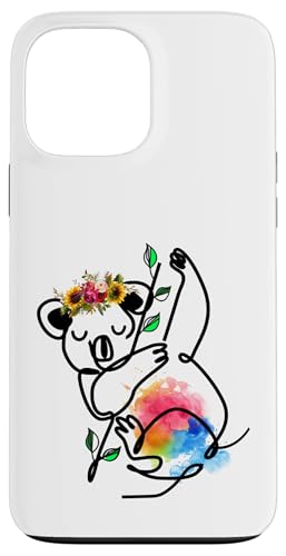 Australisches Tier Koala mit Blumen florale Koala -Liebhaber Hülle für iPhone 13 Pro Max von Lustige australische Tiere Blumengrafiken