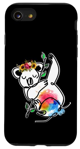 Australisches Tier Koala mit Blumen florale Koala -Liebhaber Hülle für iPhone SE (2020) / 7 / 8 von Lustige australische Tiere Blumengrafiken