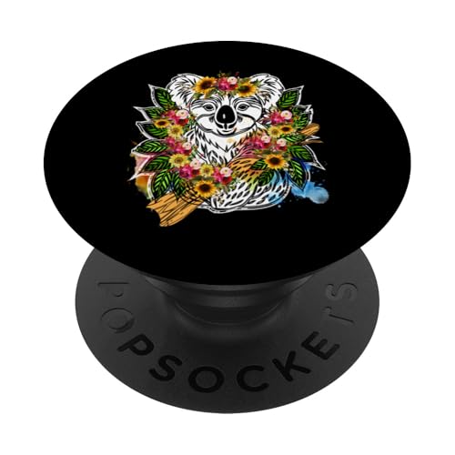 Australisches Tier Koala mit Blumen florale Koala -Liebhaber PopSockets Klebender PopGrip Australisches Tier Koala mit Blumen florale Koala -Liebhaber PopSockets Klebender PopGrip von Lustige australische Tiere Blumengrafiken