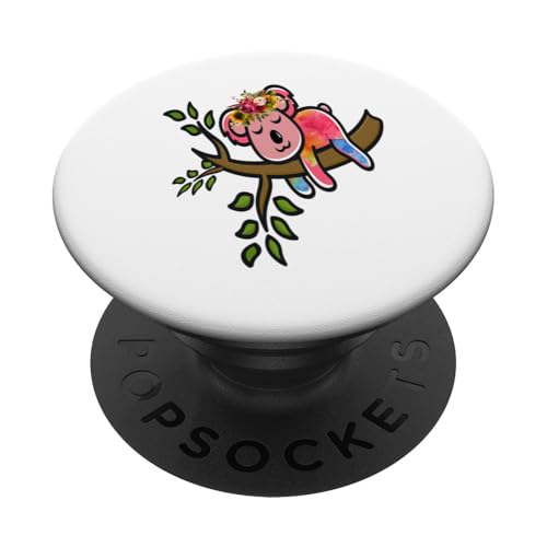 Australisches Tier Koala mit Blumen florale Koala -Liebhaber PopSockets Klebender PopGrip Australisches Tier Koala mit Blumen florale Koala -Liebhaber PopSockets Klebender PopGrip von Lustige australische Tiere Blumengrafiken