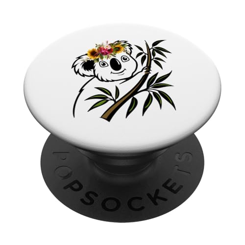 Australisches Tier Koala mit Blumen florale Koala -Liebhaber PopSockets Klebender PopGrip Australisches Tier Koala mit Blumen florale Koala -Liebhaber PopSockets Klebender PopGrip von Lustige australische Tiere Blumengrafiken
