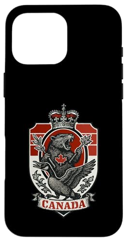 Canadian Crest Industrious Beaver Ungovernable Goose Hülle für iPhone 16 Pro Max Canadian Crest Industrious Beaver Ungovernable Goose Hülle für iPhone 16 Pro Max von Lustige kanadische Gänse Geschenke Gans