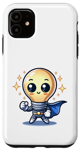 Süßer Glühbirne Superheld Elektriker Superheld Glühlampe Hülle für iPhone 11 von Lustiger Glüh Lampen Held Super Glühbirnen Hero