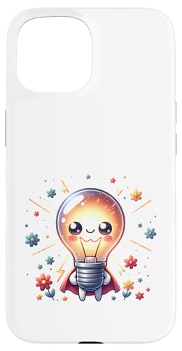 Süßer Glühbirne Superheld Elektriker Superheld Glühlampe Hülle für iPhone 15 von Lustiger Glüh Lampen Held Super Glühbirnen Hero